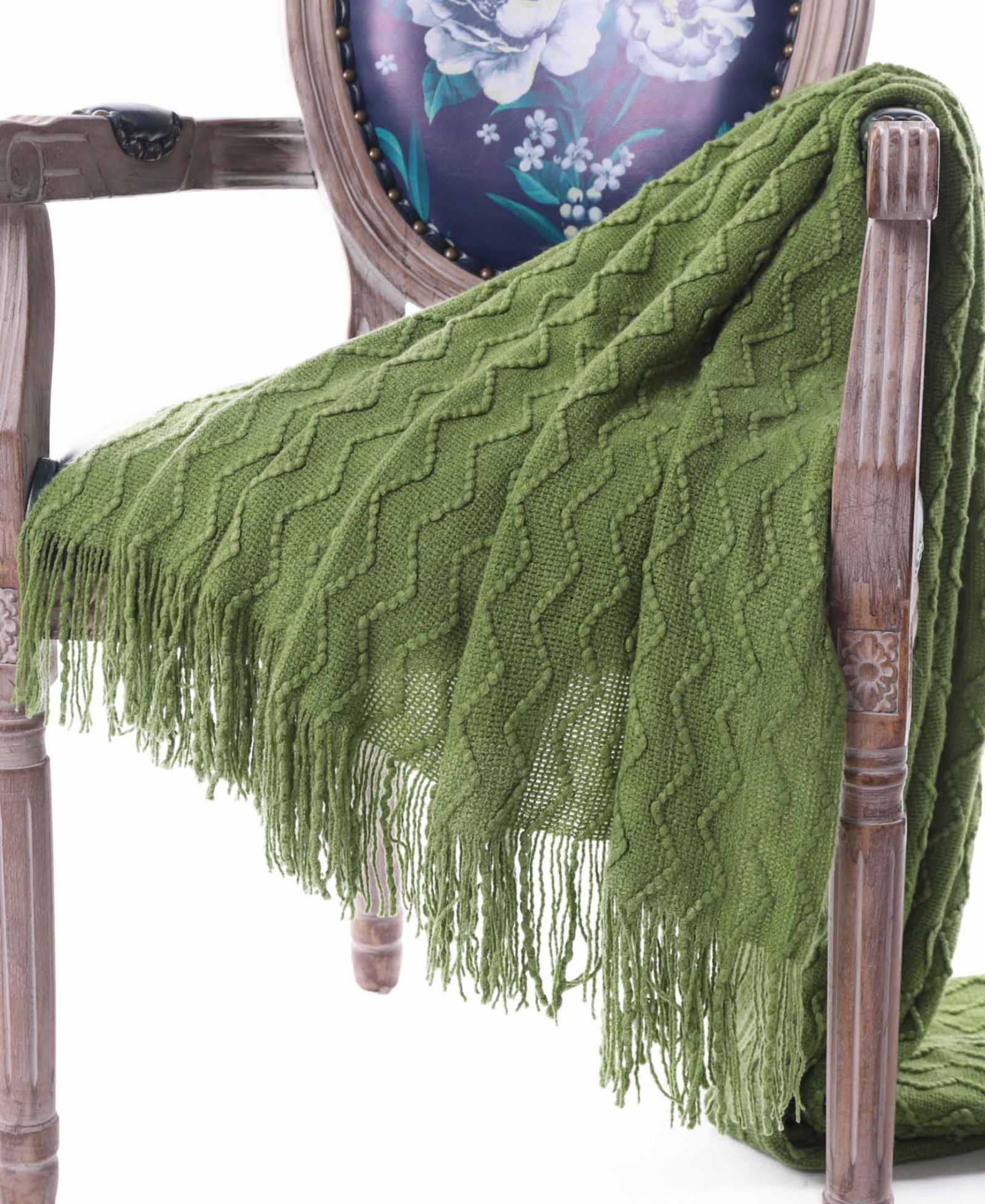 Легкий плед Happycare Textiles Solid Soft Zigzag, 60" x 50"