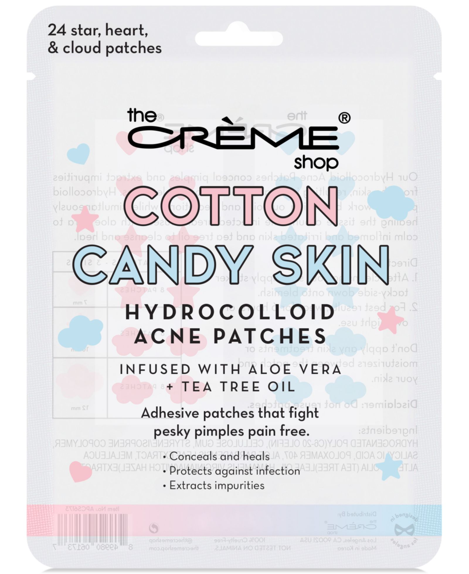 Гидроколлоидные патчи от прыщей The Crème Shop Cotton Candy Skin