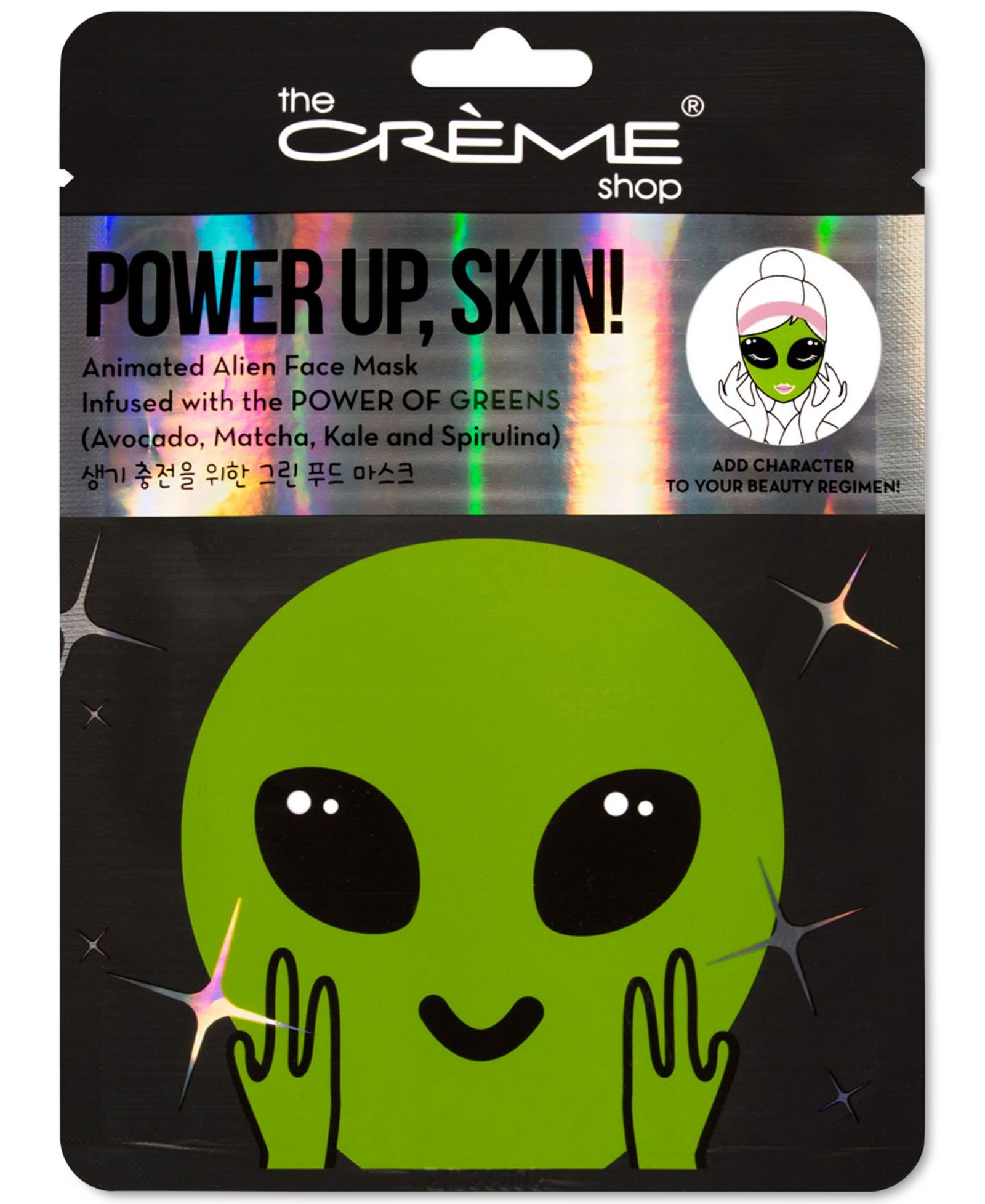 The Crème Shop анимированная маска для лица Animated Alien Face Mask Power Up, Skin!