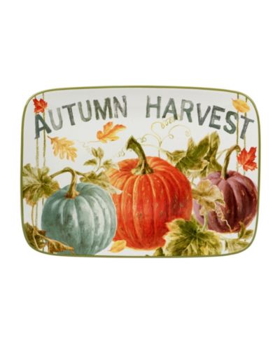 Certified International Autumn Harvest Rectangular Platter, 14" x 10"