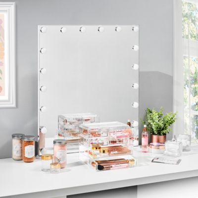 Органайзер для макияжа Sorbus Clear Makeup Organizer Display - Стильный кейс для хранения косметики, украшений и аксессуаров для волос (2 больших, 4 маленьких ящика)