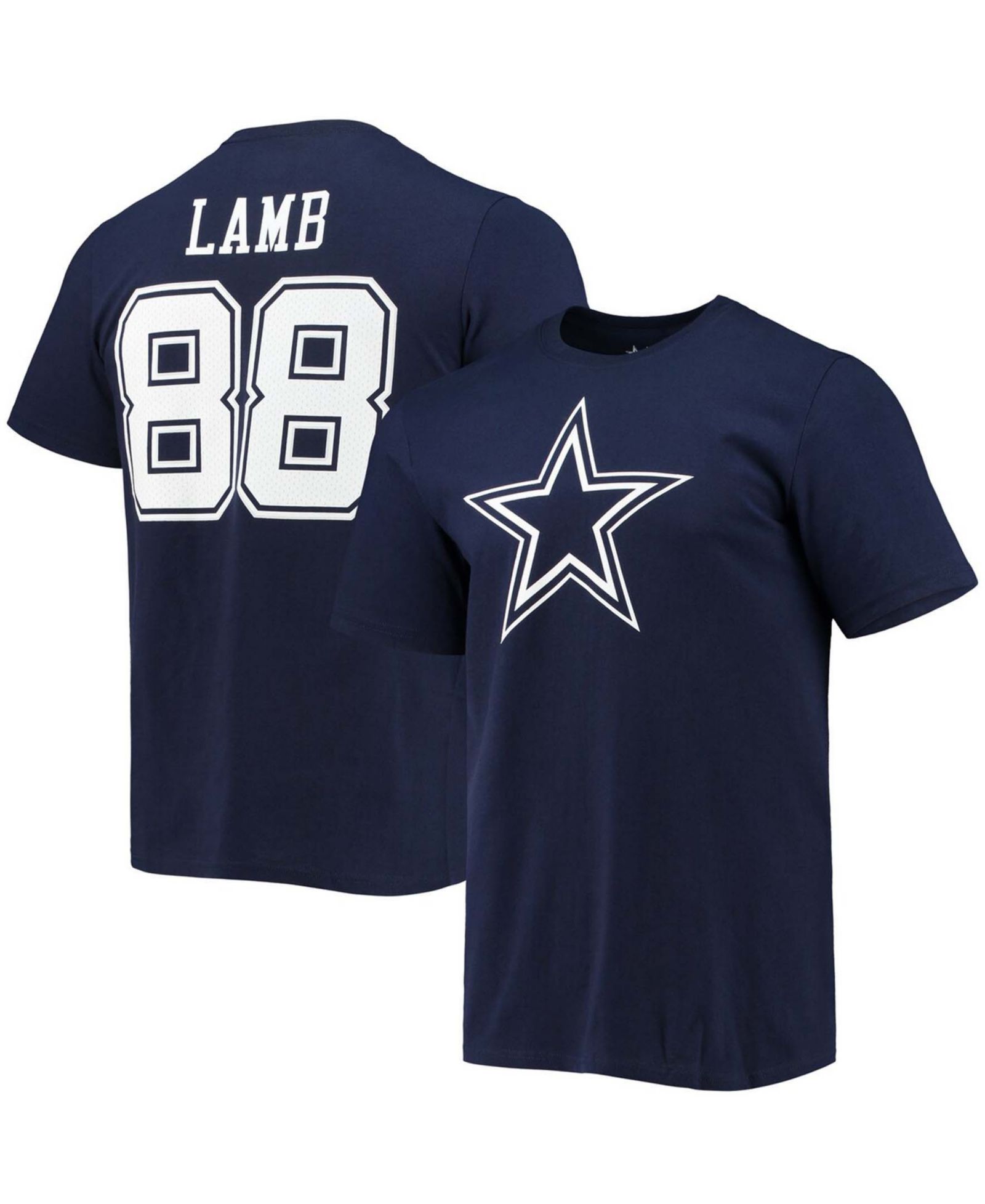 Мужская футболка CeeDee Lamb Navy Dallas Cowboys Player Icon Name and Number