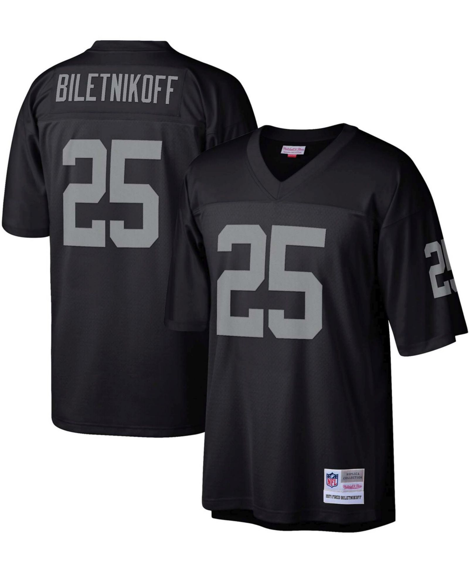 Мужская джерси Mitchell & Ness Fred Biletnikoff Black Las Vegas Raiders Legacy Replica