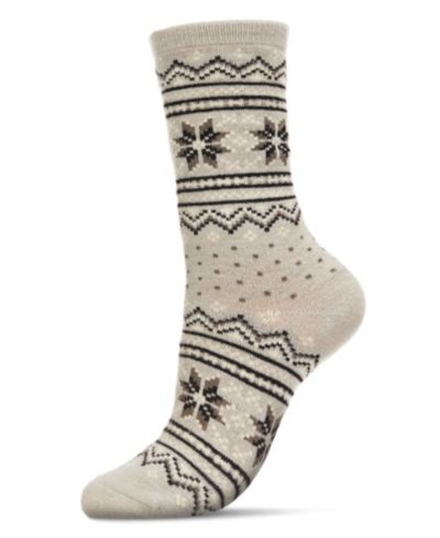 MeMoi Women's Fairisle Cashmere Crew Socks