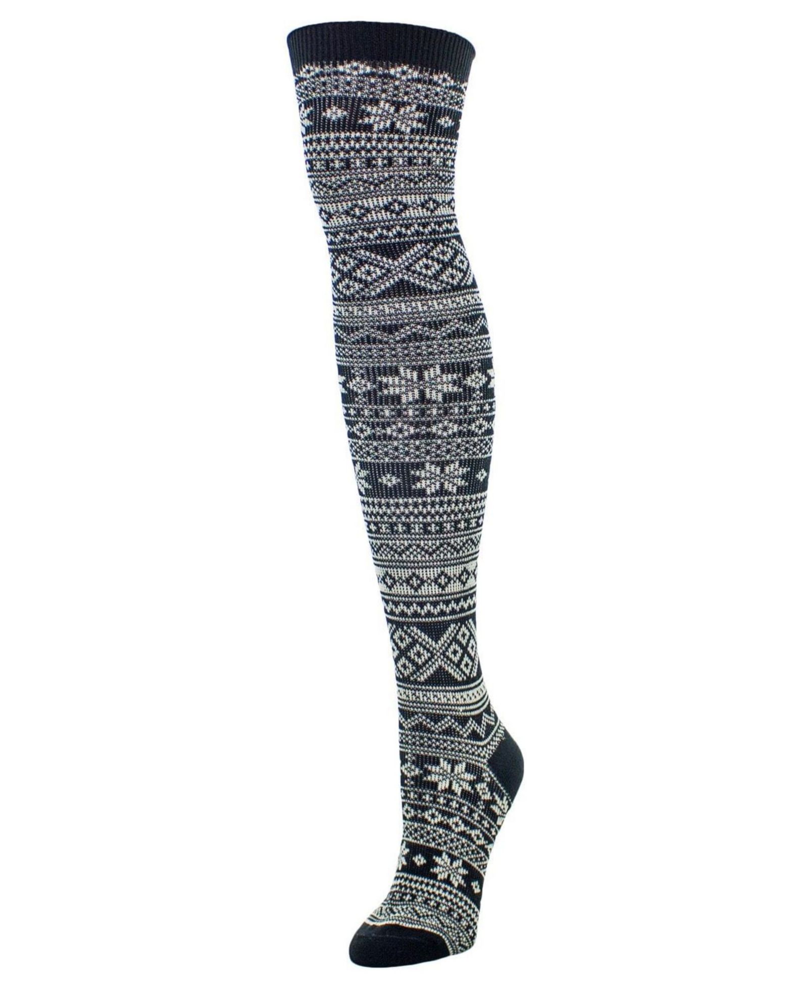 Женские носки MeMoi Snow Flakes Stripes Over The Knee