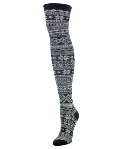 Женские носки MeMoi Snow Flakes Stripes Over The Knee