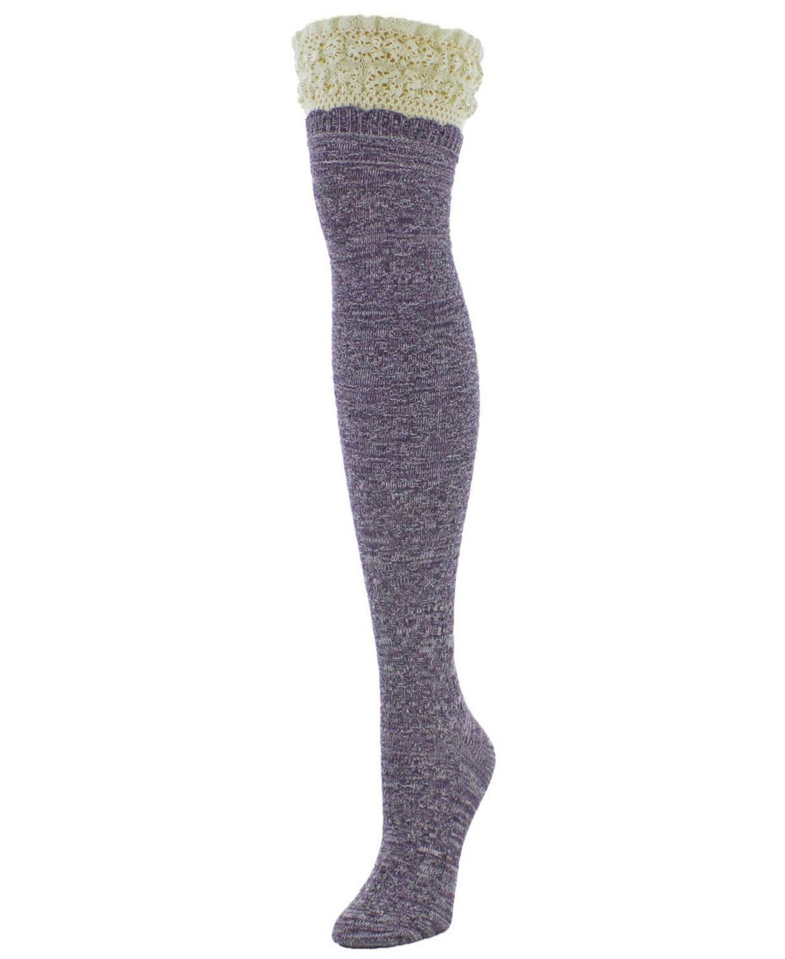MeMoi Женские гольфы выше колена с узором Warped Crochet