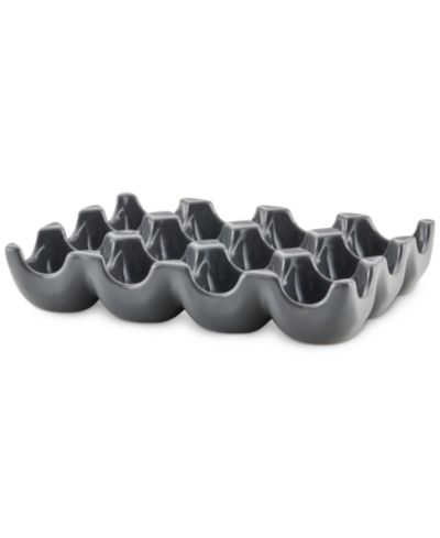 Rachael Ray Solid Glaze Ceramics Egg Tray, 12-Cup