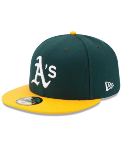 Мужская бейсболка New Era Green/Yellow Oakland Athletics Home Authentic Collection On-Field 59FIFTY Fitted Hat