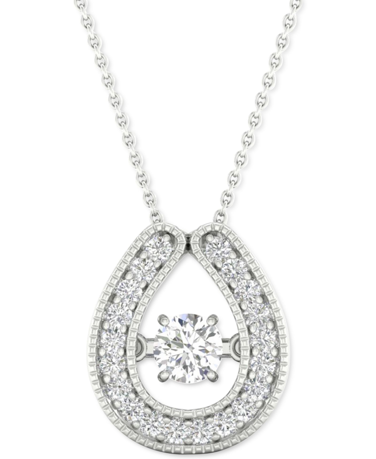 Подвеска-кулон Twinkling Diamond Star 18" в белом золоте 10k
