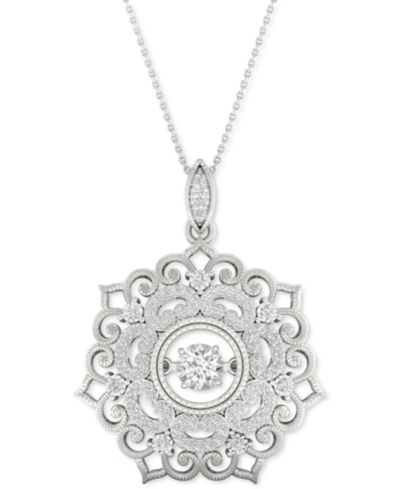 Подвеска Twinkling Diamond Star Diamond Filigree 18" в 10k White Gold (1/3 ct. t.w.)