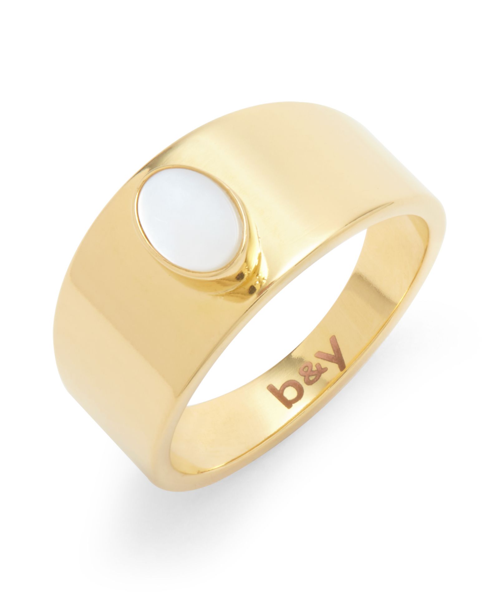 Кольцо Riley 14K Gold Plated Mother of Pearl