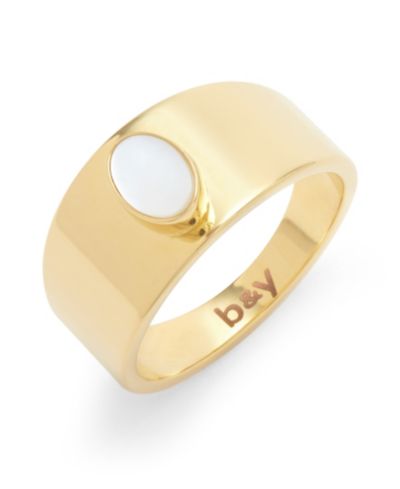 Кольцо Riley 14K Gold Plated Mother of Pearl