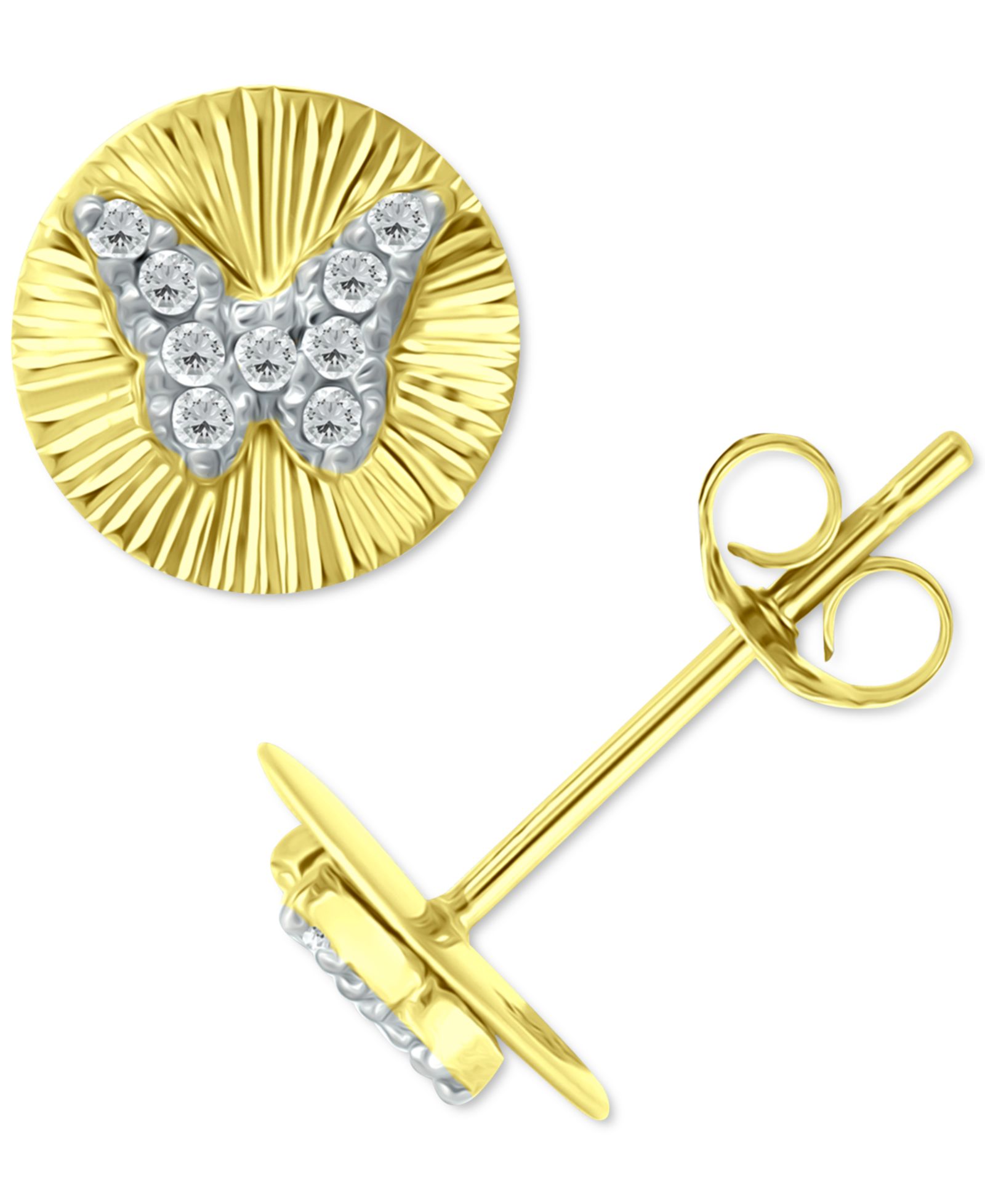 Giani Bernini Cubic Zirconia Butterfly Cluster Disc Stud Earrings, Created for Macy's