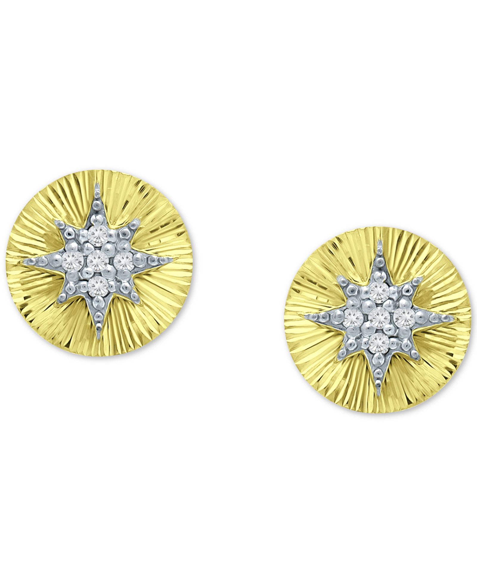 Giani Bernini Cubic Zirconia Starburst Disc Stud Earrings, Created for Macy's