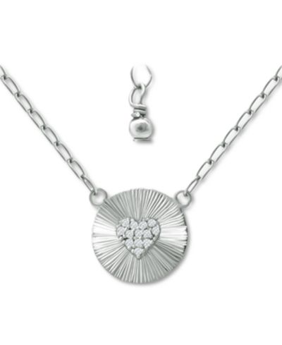 Ожерелье Giani Bernini Cubic Zirconia Heart Cluster Disc Pendant, 16" + 2" extender
