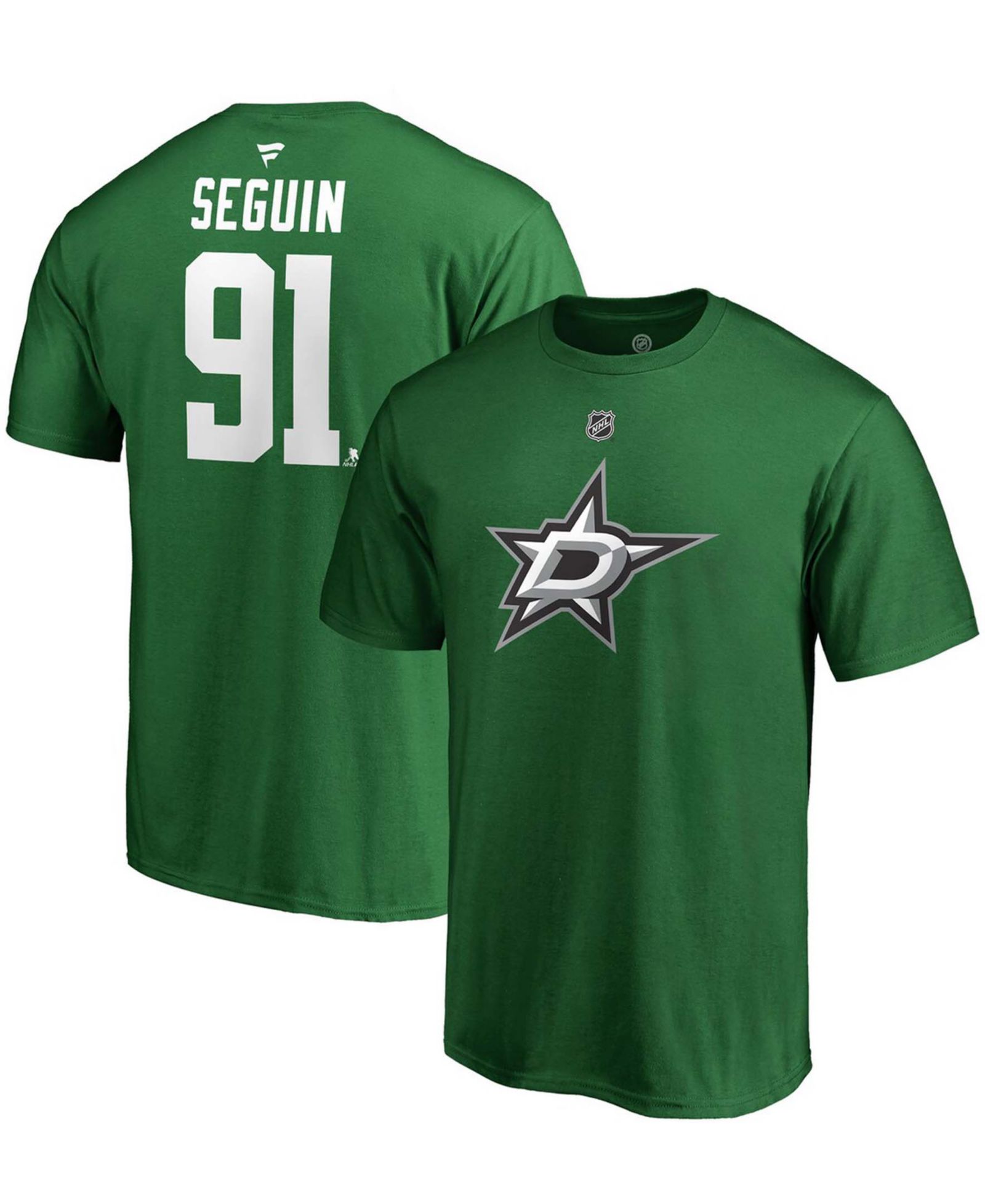 Мужская футболка Tyler Seguin Kelly Green Dallas Stars Team Authentic Stack Name and Number