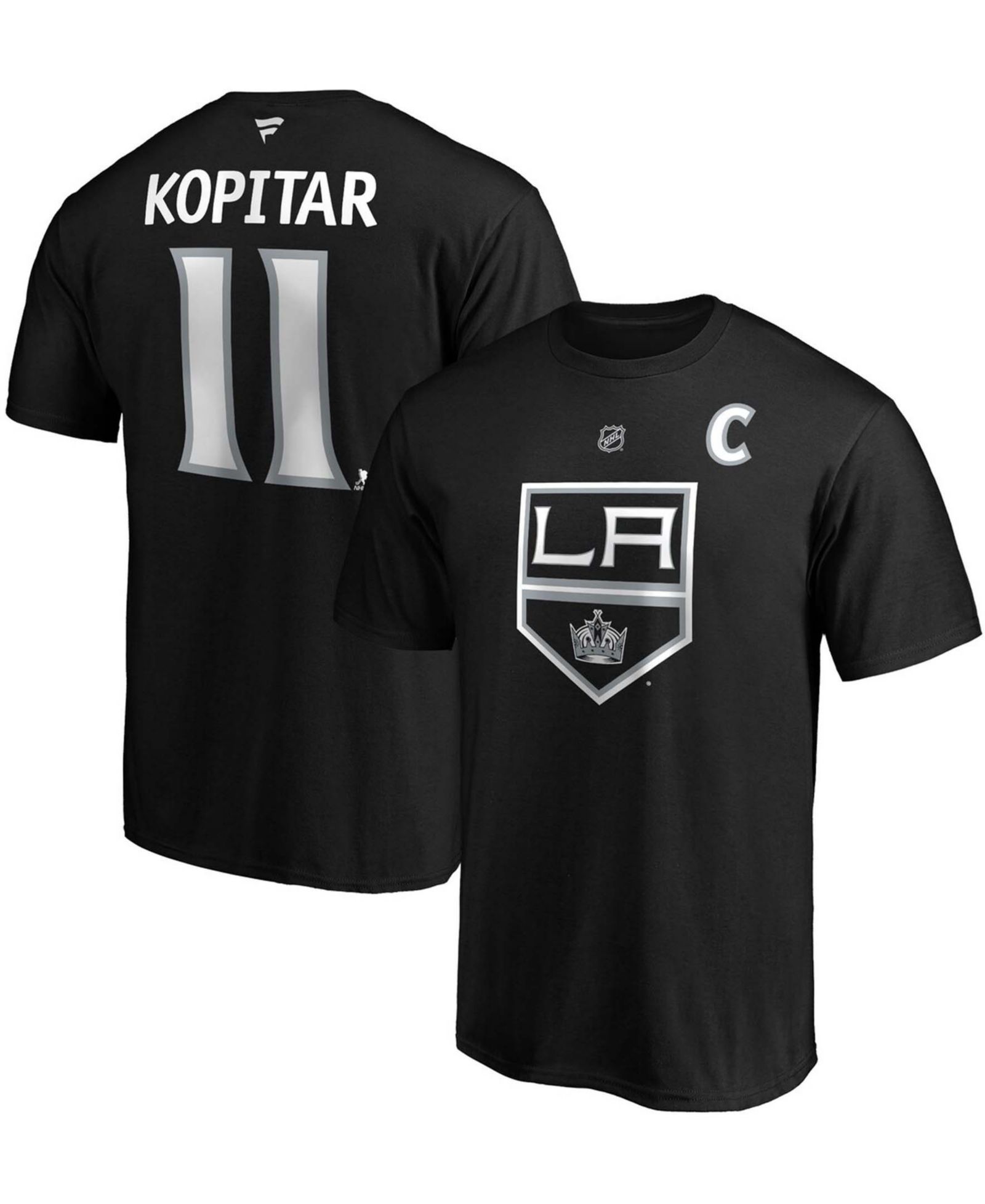 Мужская футболка Fanatics Anze Kopitar Los Angeles Kings с именем и номером