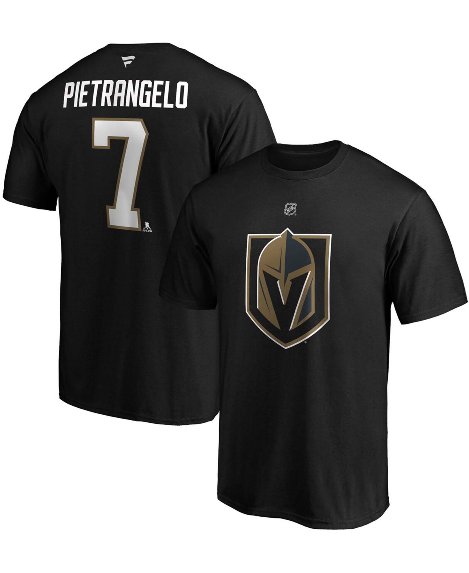 Мужская футболка Fanatics Alex Pietrangelo Black Vegas Golden Knights Authentic Stack Name and Number