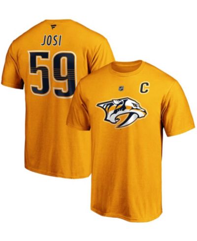 Футболка Men's Roman Josi Gold Nashville Predators, с именем и номером игрока