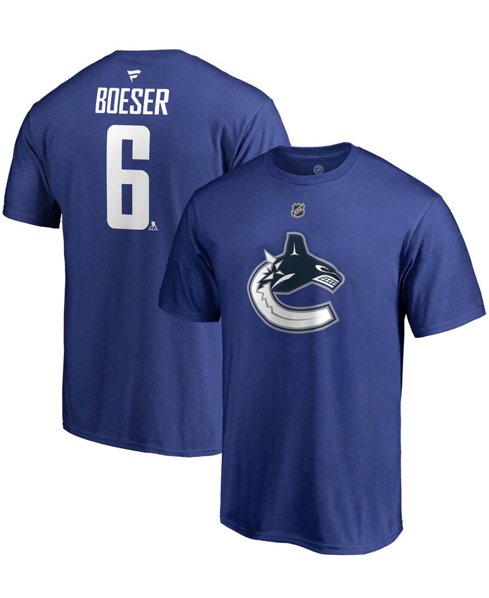 Мужская футболка Fanatics Brock Boeser Blue Vancouver Canucks