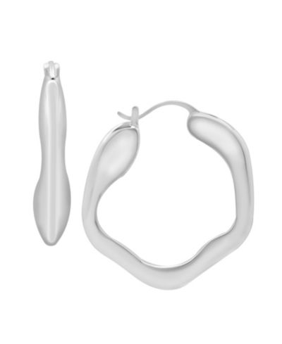 And Now This Gold or Silver Plated Wave Look Click Top Earrings