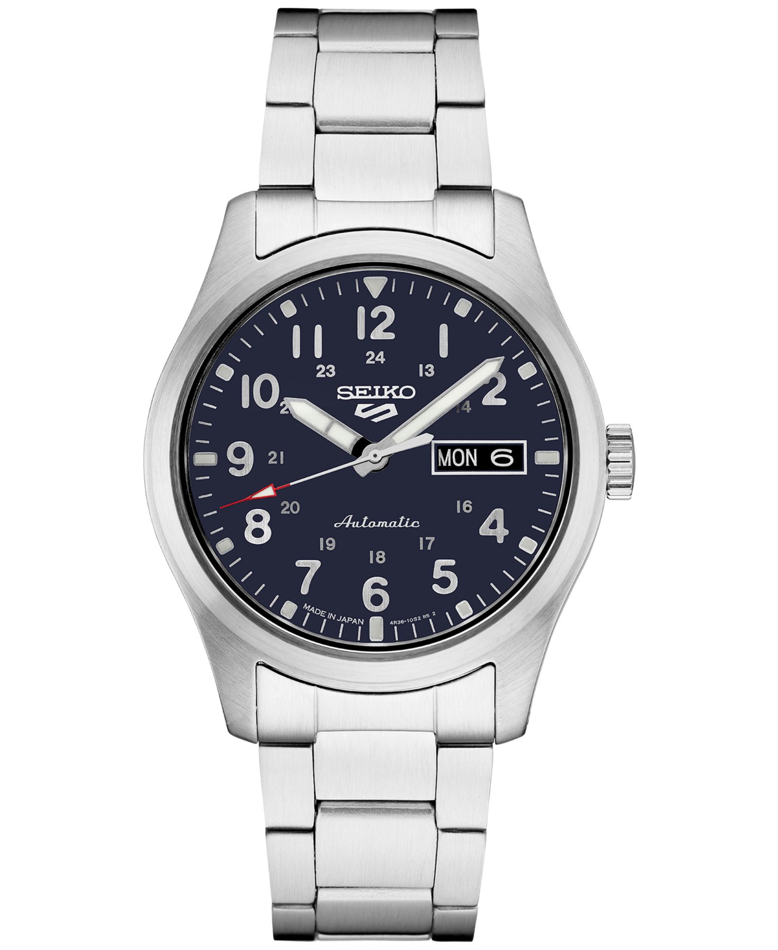 Мужские часы Seiko Automatic 5 Sports со стальным браслетом, 43mm