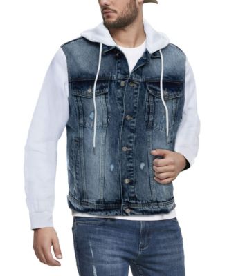 XRAY Men's Hybrid Hoodie Trucker Denim Jacket