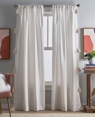 Пери Home штора из шенилла с кисточками, комплект из 2 панелей, 42" x 108"