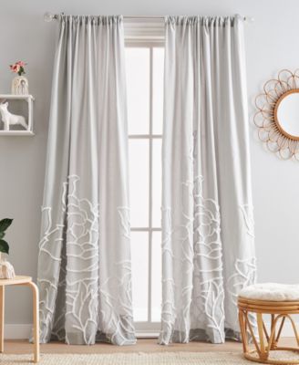 Пери Home штора из шенилла с розой, комплект из 2 панелей, 50" x 108"
