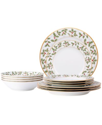 Набор столовой Noritake Holly & Berry Gold, 12 предметов, на 4 персоны