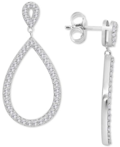 Серьги-подвески Diamond Teardrop из стерлингового серебра