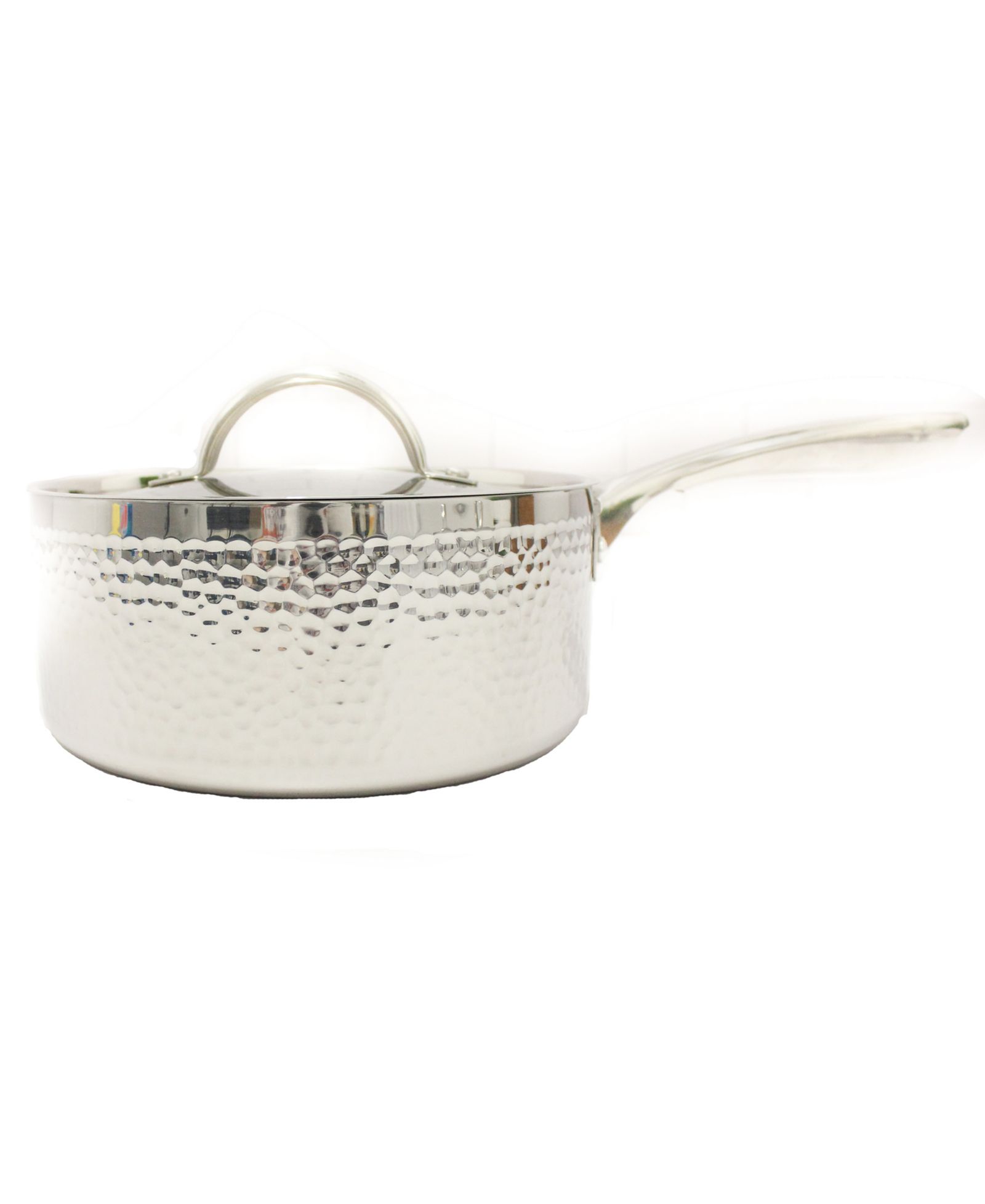 BergHOFF Vintage Tri-Ply 18/10 Stainless Steel 8" Saucepan 3qt. with Lid, Hammered