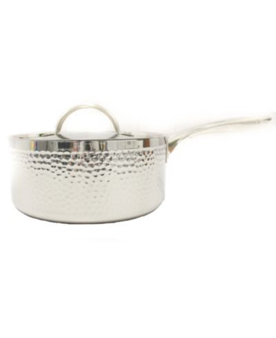 BergHOFF Vintage Tri-Ply 18/10 Stainless Steel 8" Saucepan 3qt. with Lid, Hammered