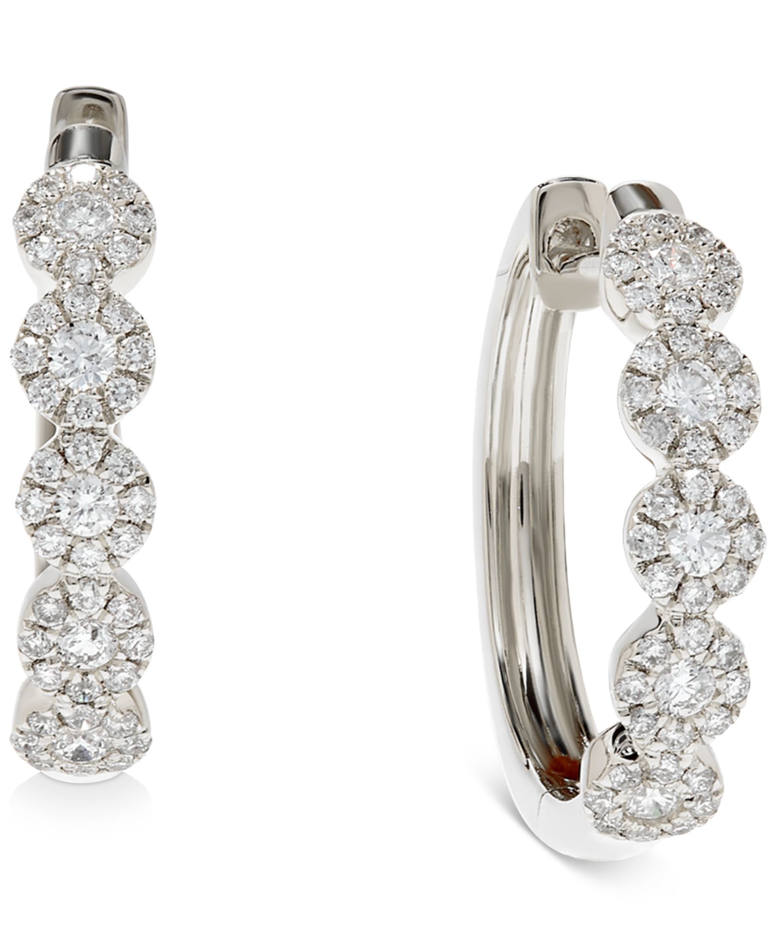 Diamond Серьги-кольцо с бриллиантами в 14k White или Yellow Gold
