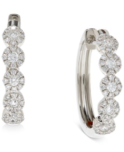 Diamond Серьги-кольцо с бриллиантами в 14k White или Yellow Gold