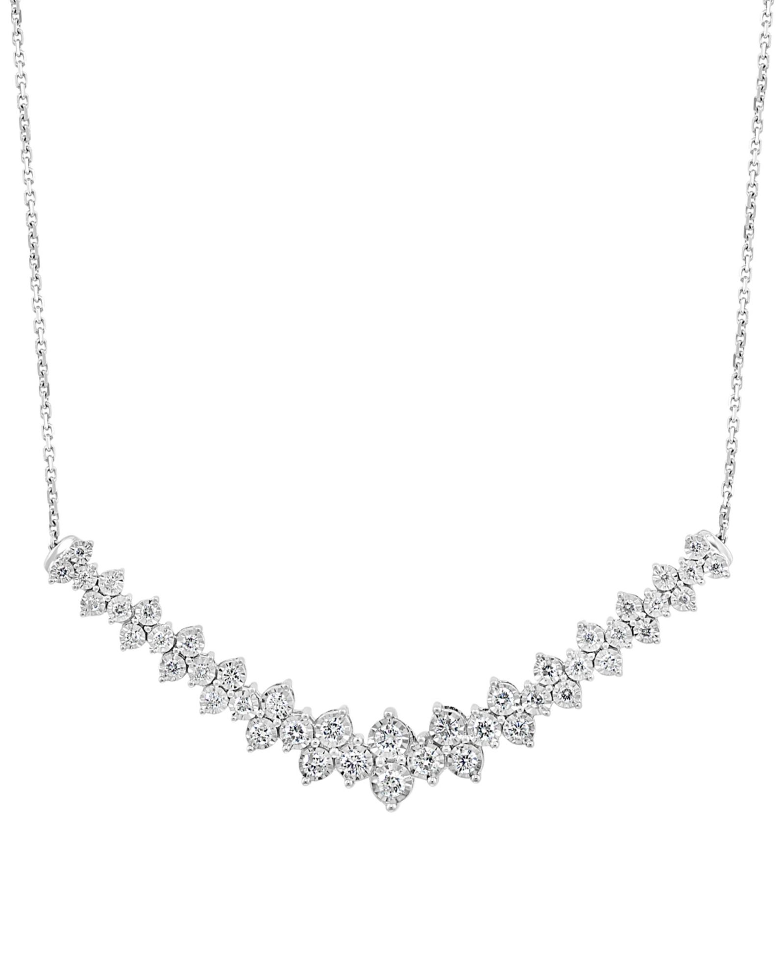 EFFY® Diamond Cluster 18" Statement Necklace (1 ct. t.w.) in 14k White Gold (Also available in 14k Two Tone Gold)