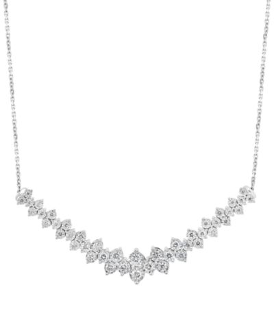 EFFY® Diamond Cluster 18" Statement Necklace (1 ct. t.w.) in 14k White Gold (Also available in 14k Two Tone Gold)