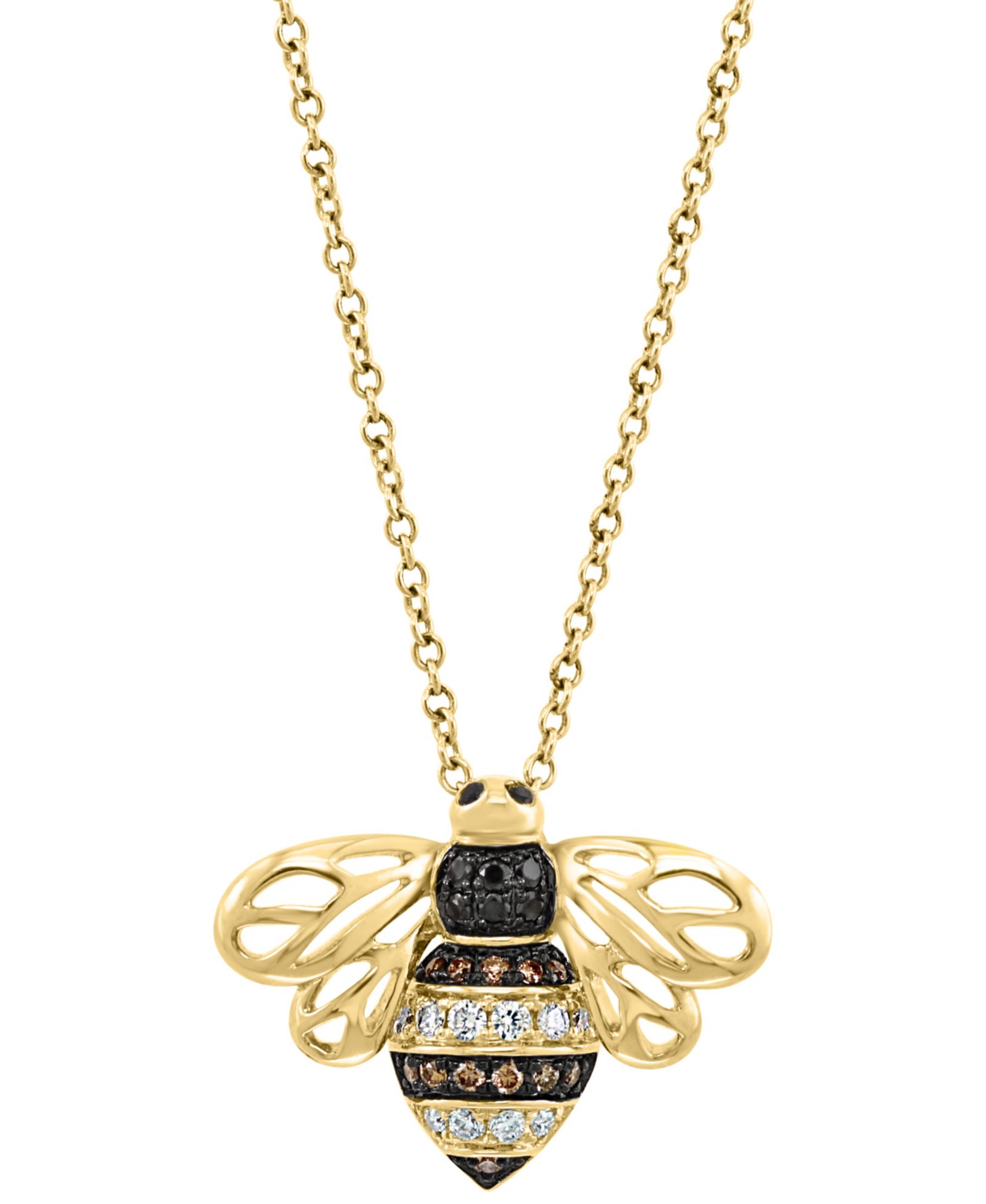 Подвеска-колье EFFY® Multicolor Diamond Bee 18" в 14k Gold (1/5 ct. t.w.)