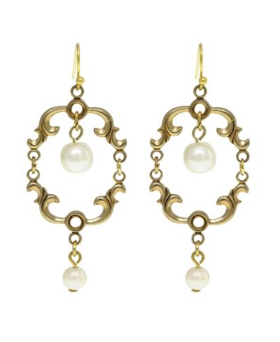 2028 14K Gold-tone Pear Drop Wire Earring