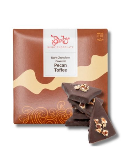 Bixby Chocolate Dark Chocolate Pecan Toffee Gift Box, 1 lb
