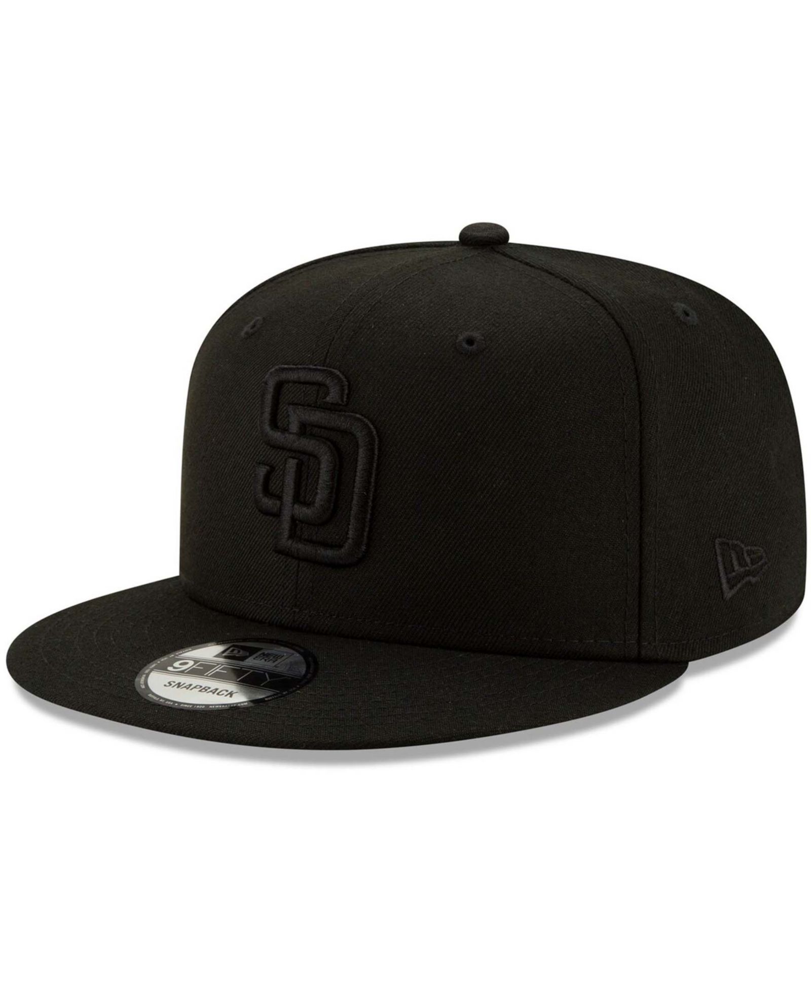 Мужская черная регулируемая кепка New Era 9FIFTY с логотипом San Diego Padres, черный на черном