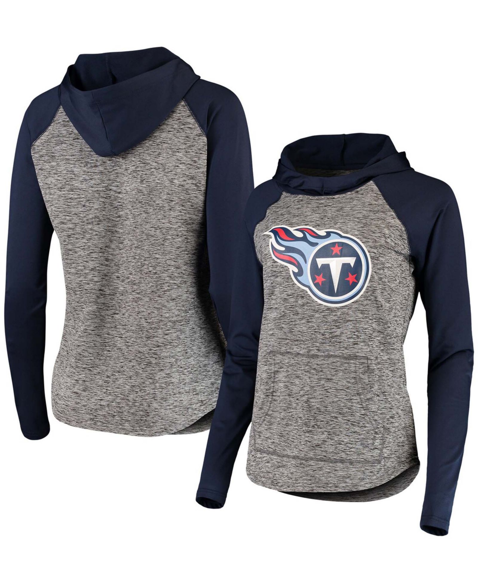 Женское худи G-III 4Her by Carl Banks Heathered Gray-Navy Tennessee Championship Ring Pullover
