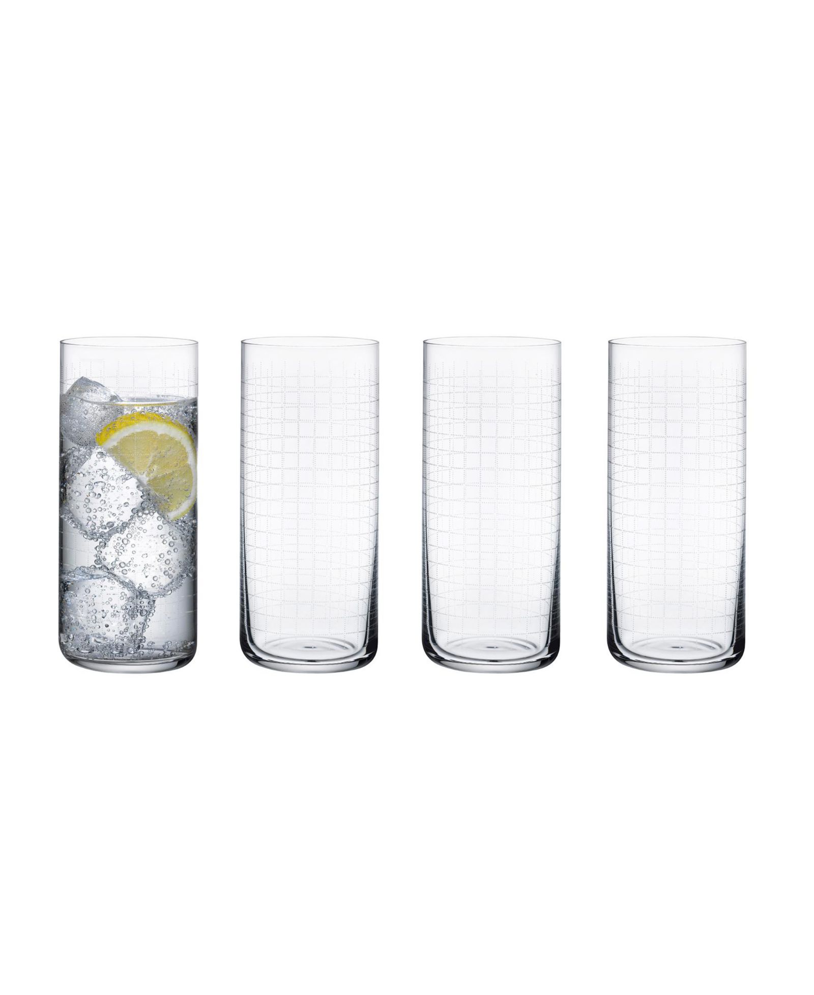 Набор стаканов для длинных напитков Nude Glass Finesse Grid, 4 шт