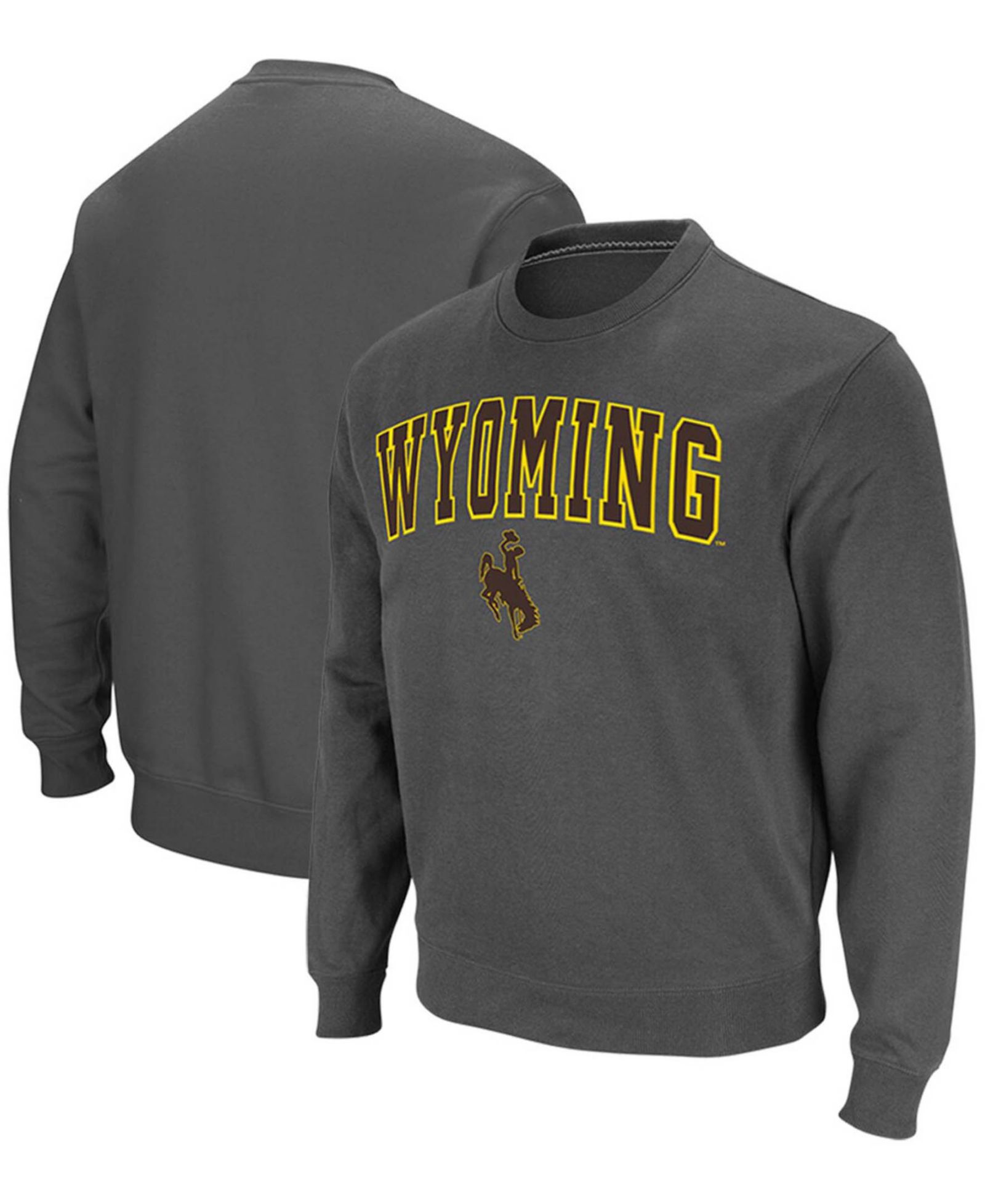 Colosseum Мужской серый свитшот pullover Wyoming Cowboys Arch & Logo Tackle Twill