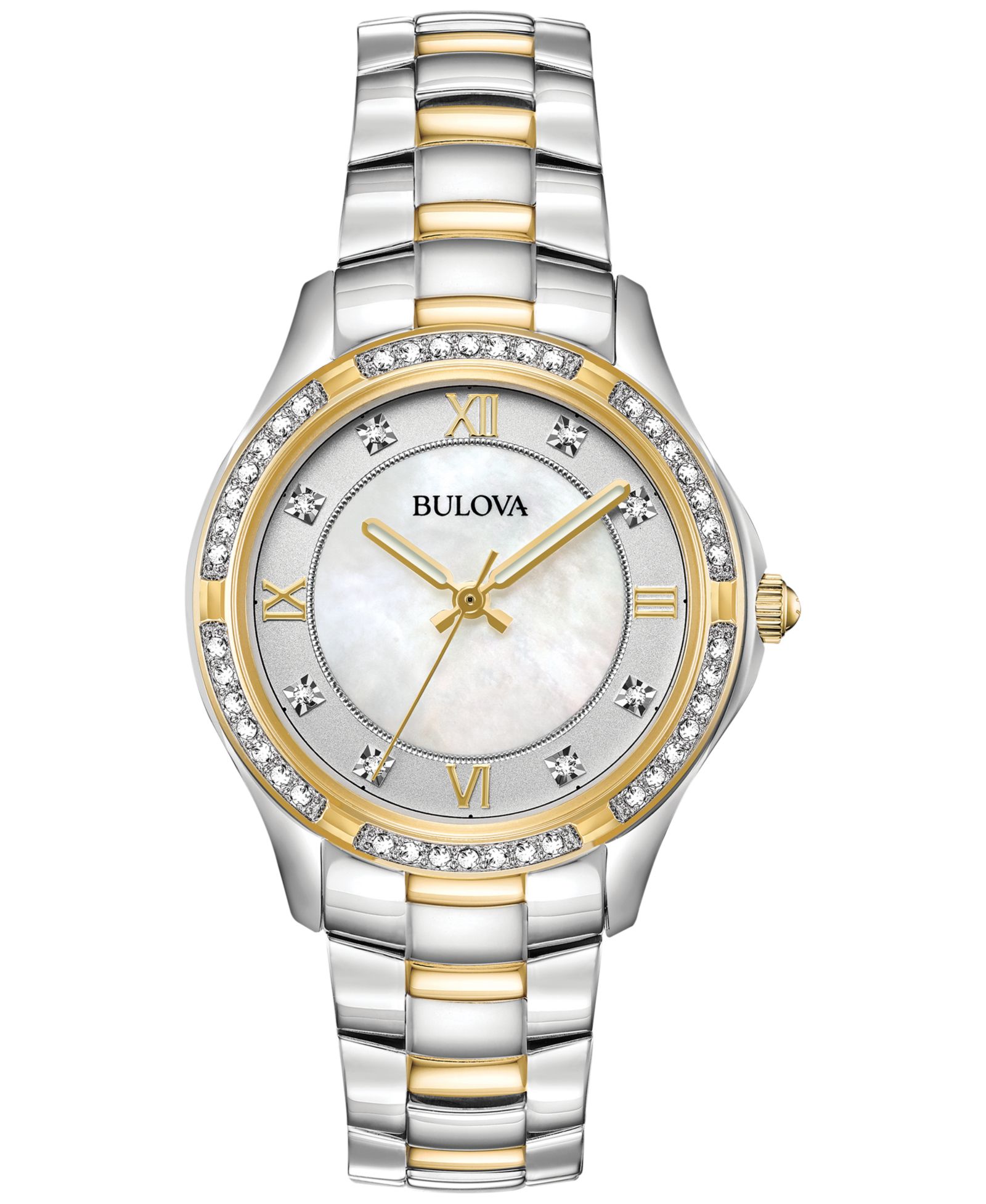 Bulova Women's Embellished Two-Tone Stainless Steel Bracelet Watch 32mm