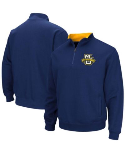 Куртка Colosseum Men's темно-синяя Marquette Golden Eagles Tortugas Logo с молнией на 1/4