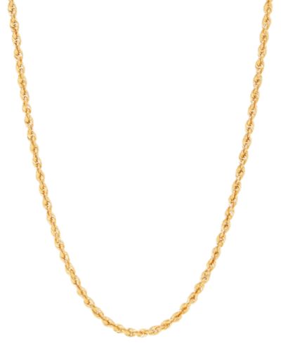 Lightweight Rope Link 16" Chain Necklace in 14k Gold (2-1/2mm)