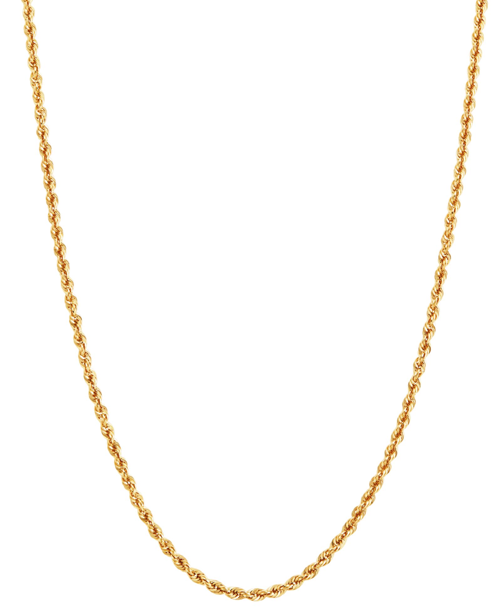Macy's ожерелье-цепочка Lightweight Rope Link 24" 14k Gold (2-1/2mm)