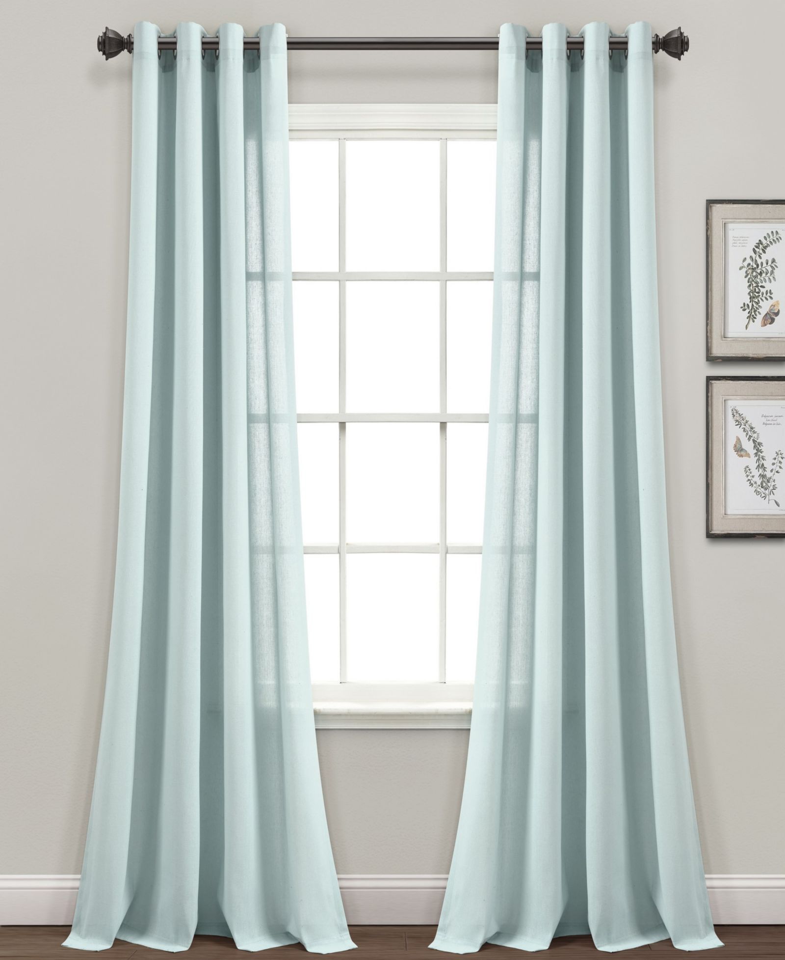 Lush Decor Faux Linen Window Curtain Panel Pair 52"W x 84"L - Linen шторы для спальни - Blue шторы для гостиной